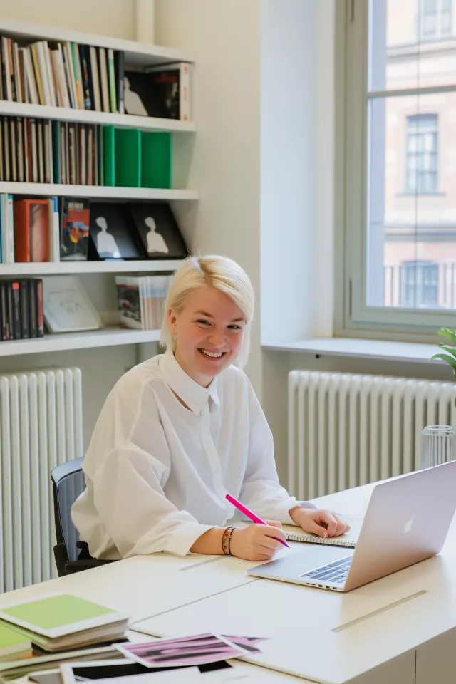 Femme écrivant à la main dans un carnet